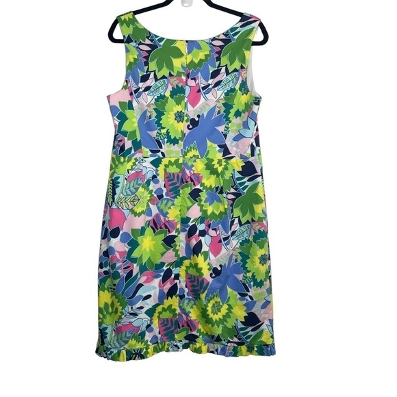 Talbots Floral Multicolor Sleeveless Sheath Dress Pink Blue Green Spring - Picture 4 of 9